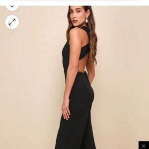 Lulu Black Crossback Jumpsuit sz L and M